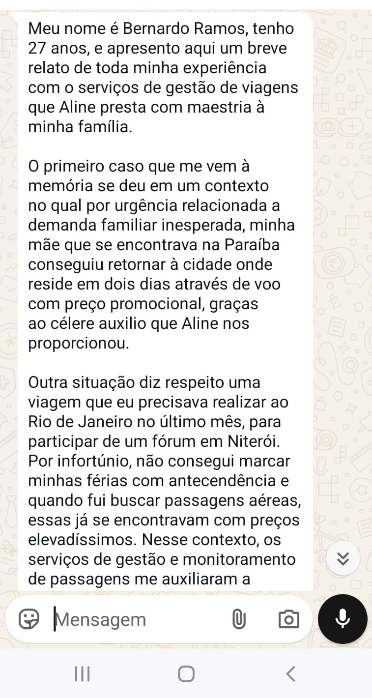 Depoimento Bernardo - WhatsApp