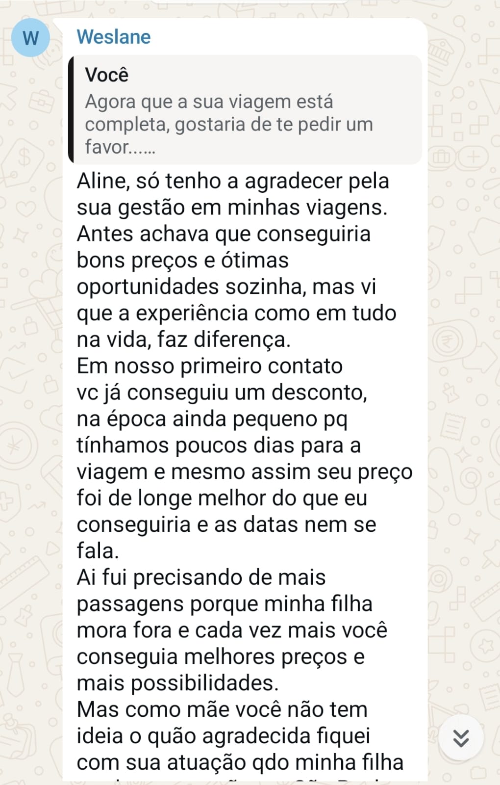 Depoimento Weslane - WhatsApp